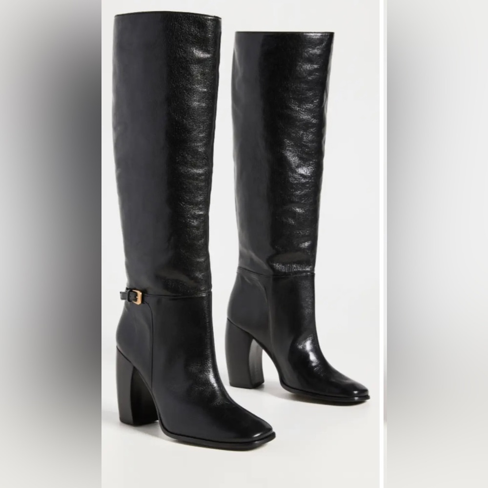 NEW Tory Burch Banana Heel Buckle Boots 7.5